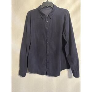 Men’s CP Shades Joss Black Corduroy Button Up Shirt Long Sleeve Casual Large